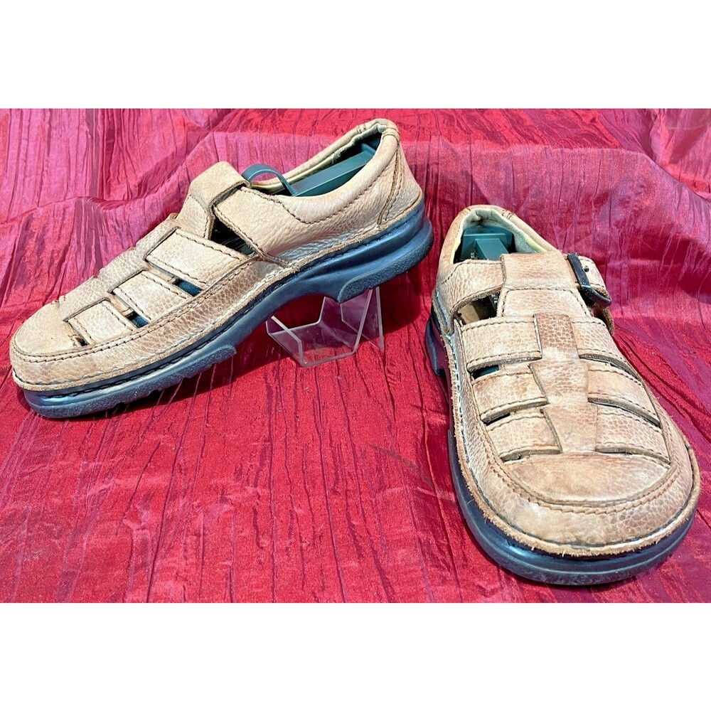 Mens Footprints Birkenstock Tan Leather Fisherman Sandals sz 39